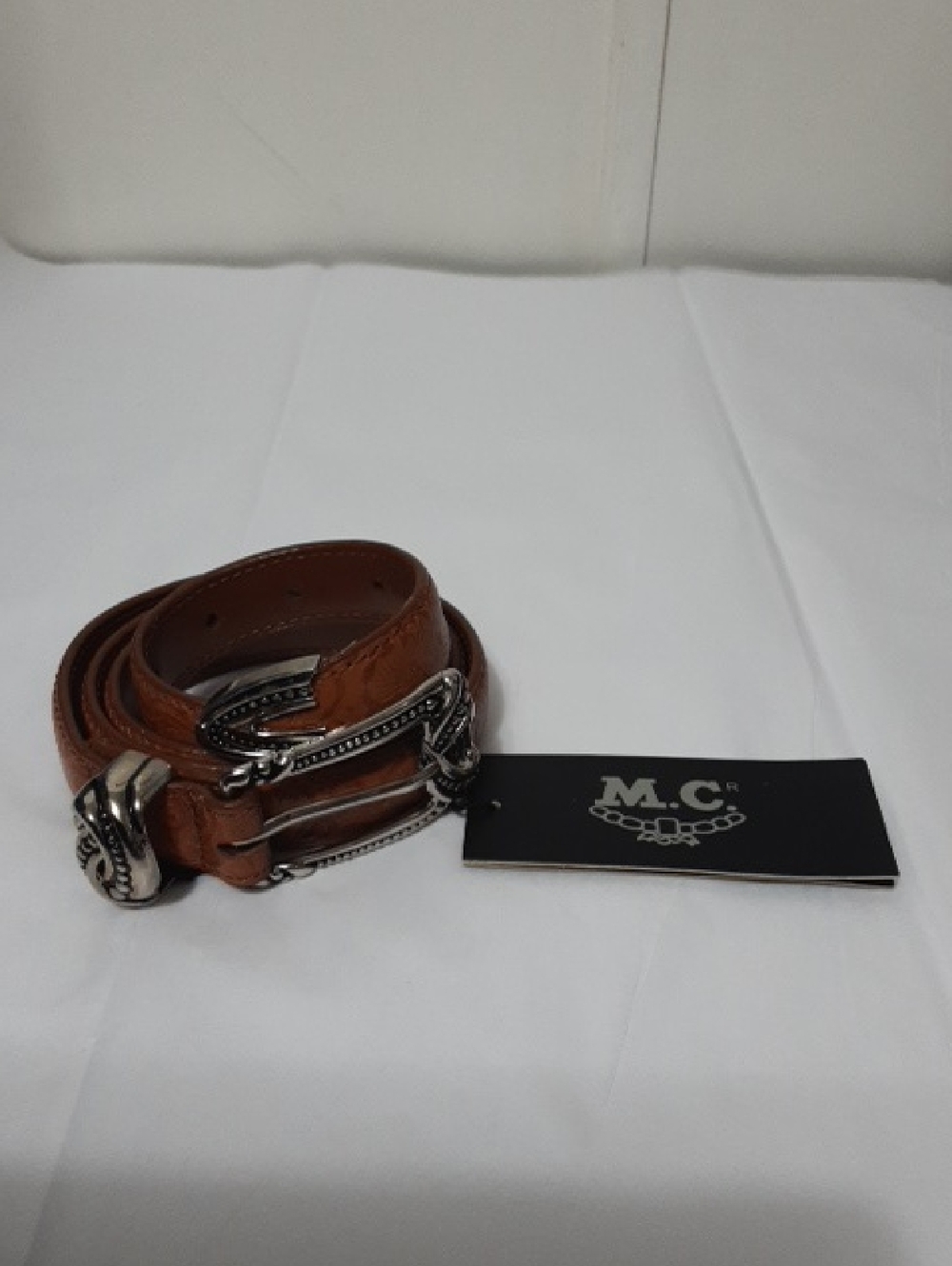 M.C. Women'S ‎ Brown Western Leather Belt with Silver Buckle